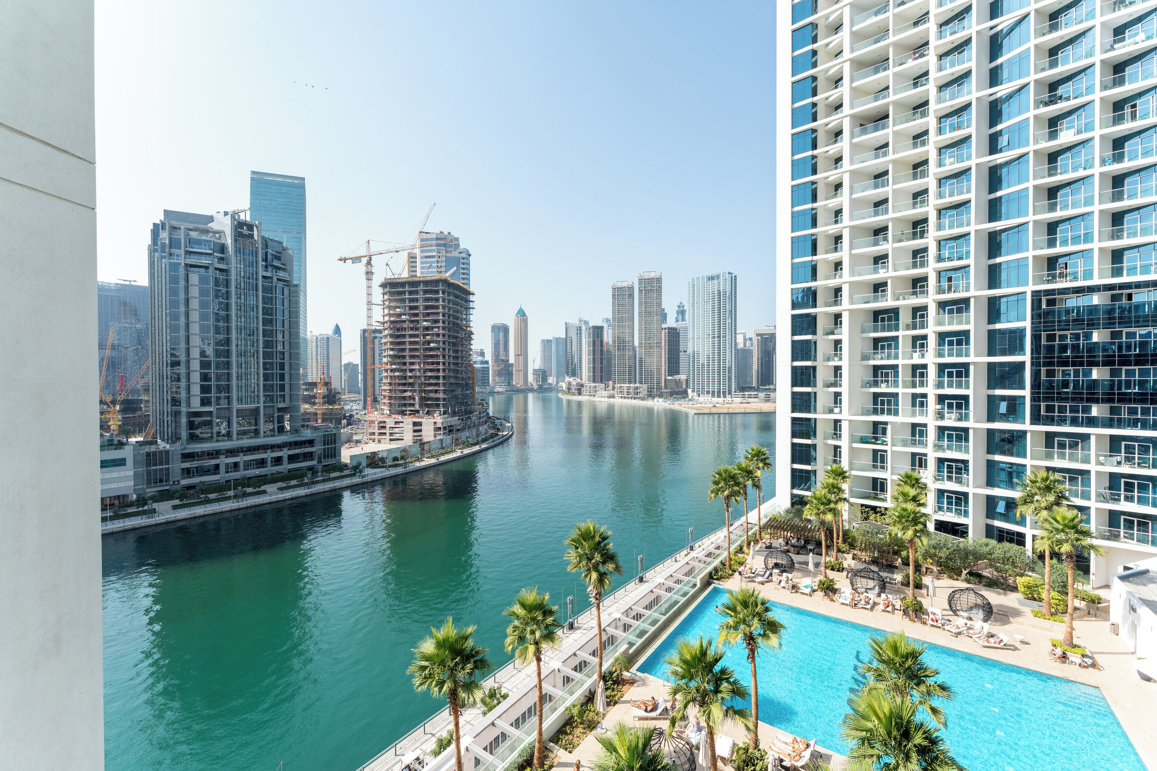 Studio Ville, 1 très grand lit, climatisation, vue canal | Vue depuis le balcon