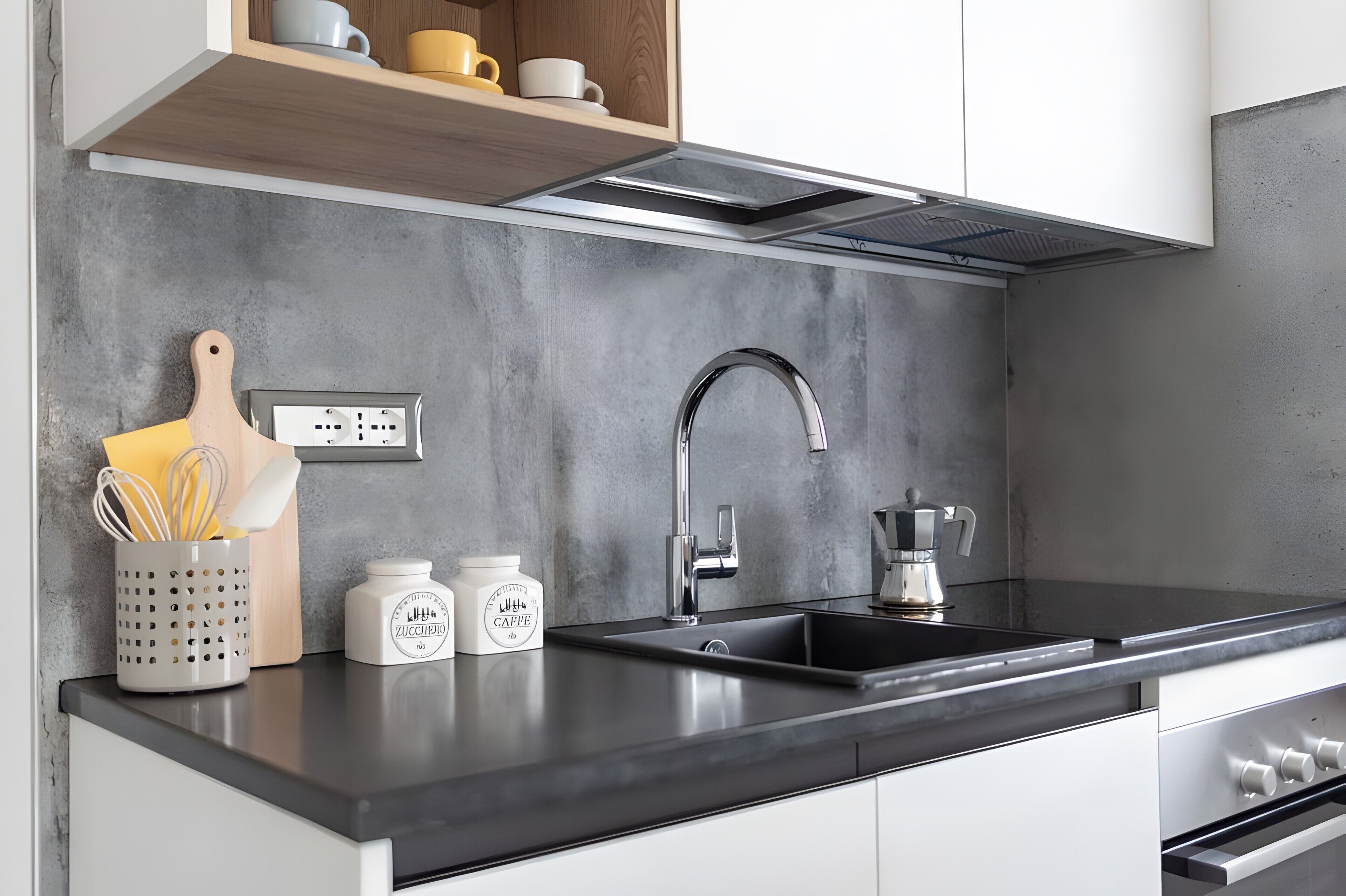 Frigorifero, microonde, forno, piano cottura