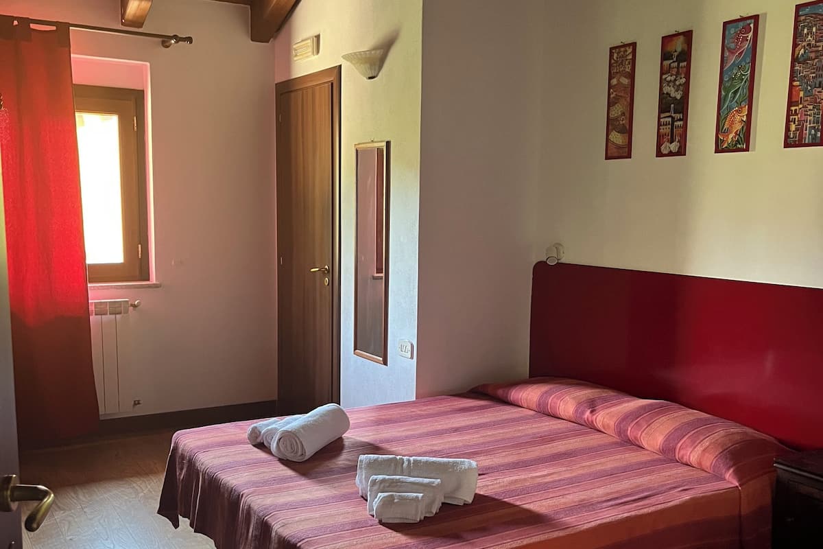 Tripla Classic, vista cortile | Copriletto in piuma, Wi-Fi gratuito, accesso in sedia a rotelle