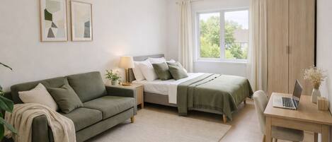 2 soverom, strykejern/-brett, internettilgang og sengetøy