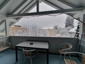 Comfort Apartment, 2 Bedrooms, Balcony, Mountain View | Terrace/patio - ArmoniaHomes Armonia Altach -2BR Apt (Altach)