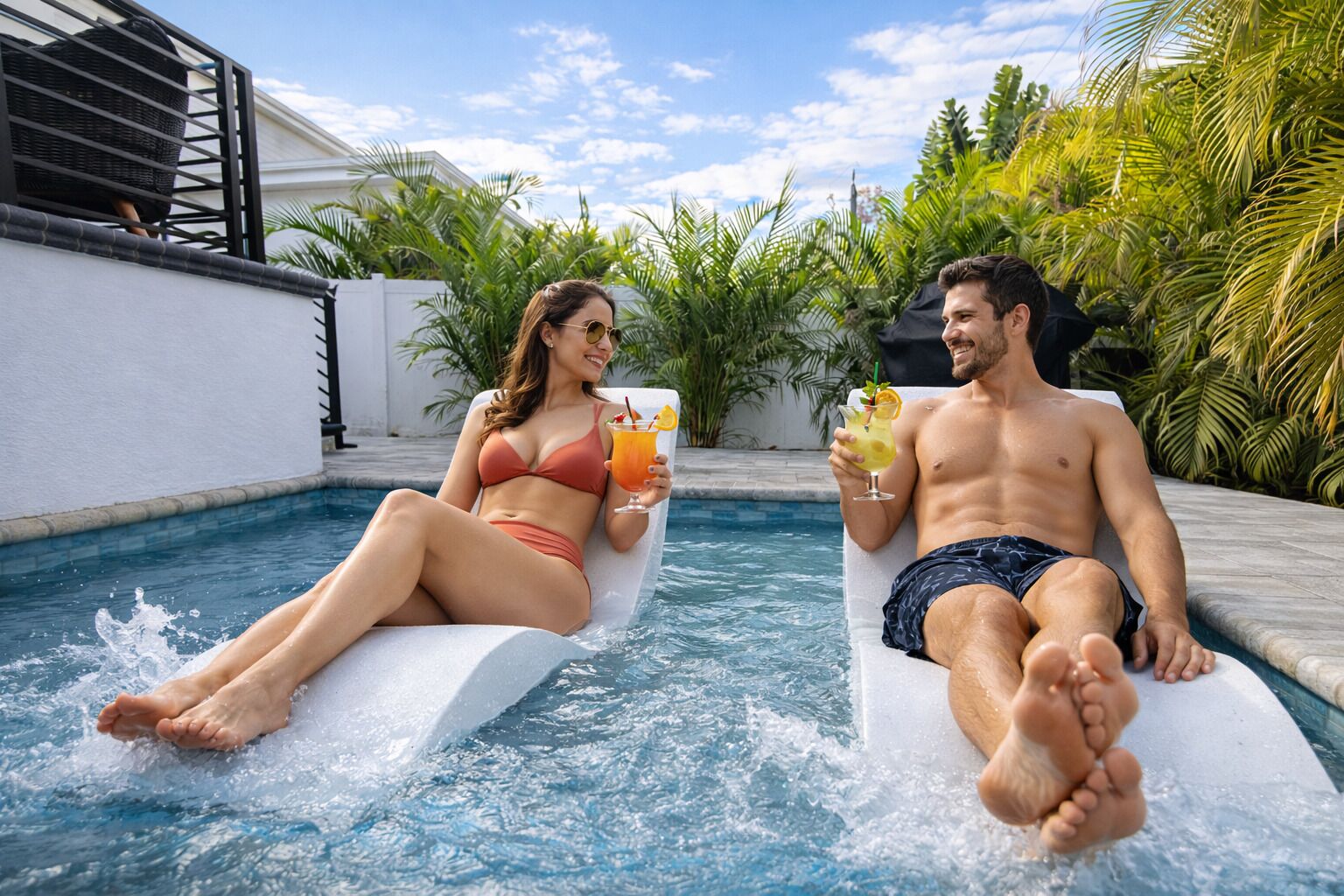 Outdoor pool, a heated pool