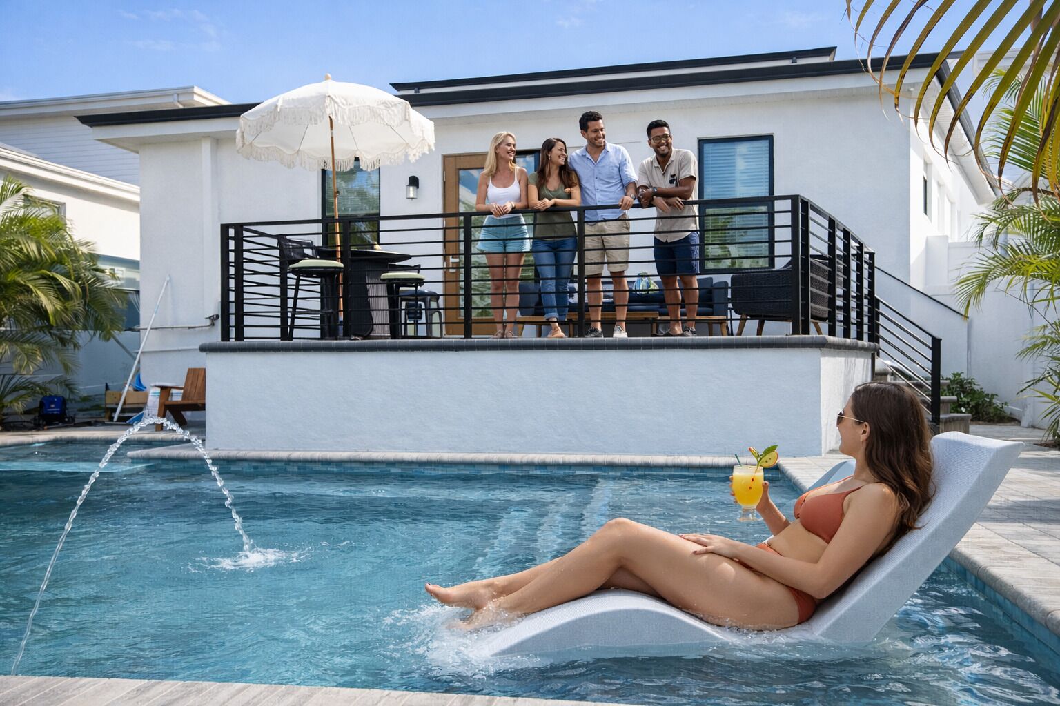 Outdoor pool, a heated pool
