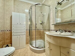 Douche, sèche-cheveux, serviettes fournies, papier toilette