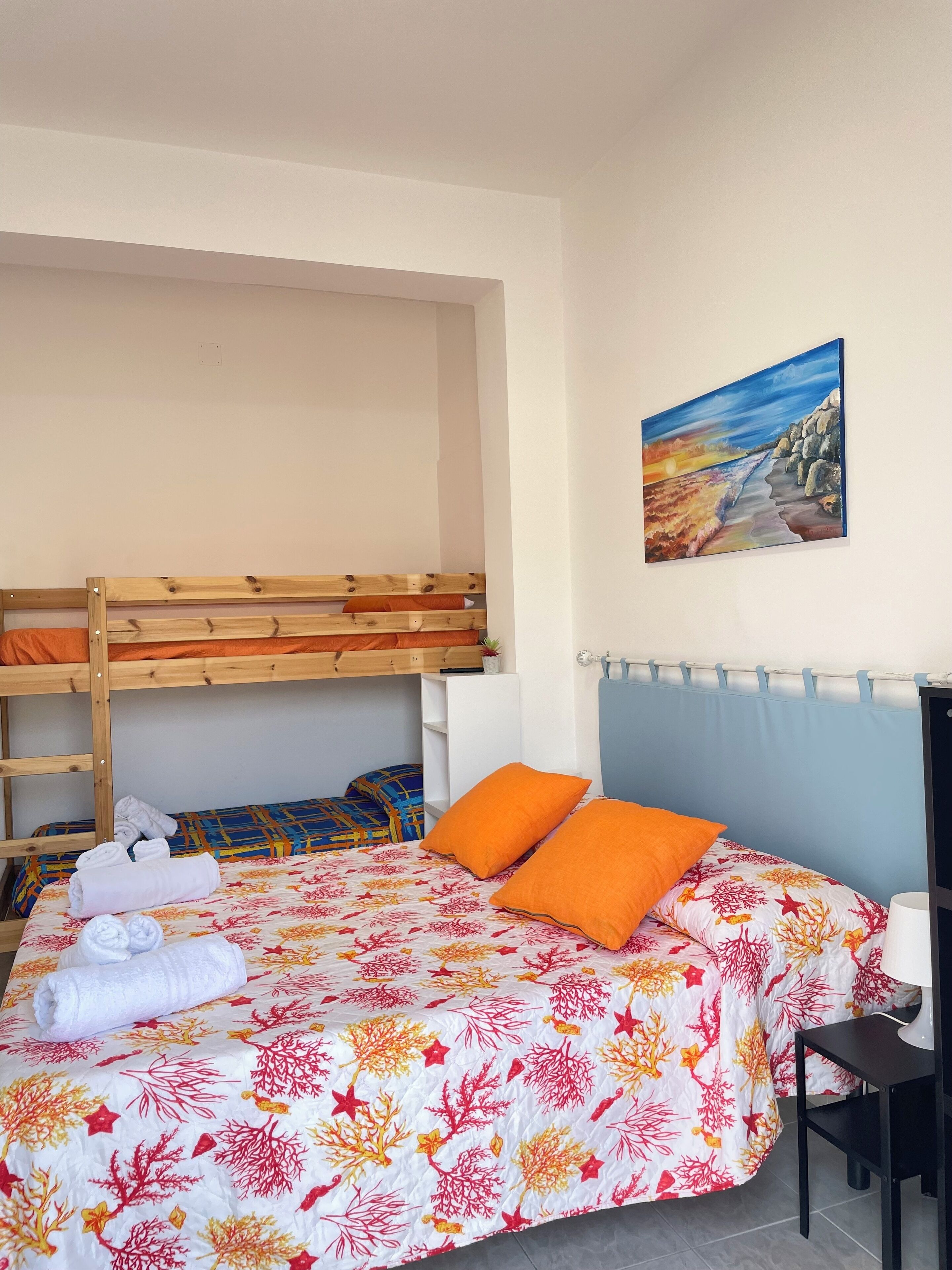 Family Quadruple Room, Courtyard View | Desk, blackout drapes, iron/ironing board, free WiFi