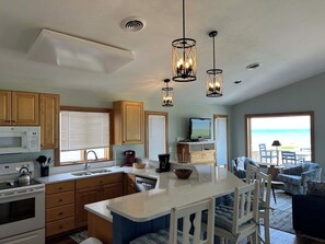Fridge, microwave, oven, stovetop - Oceanfront home in South Nags Head with breathtaking views! (South Nags Head)
