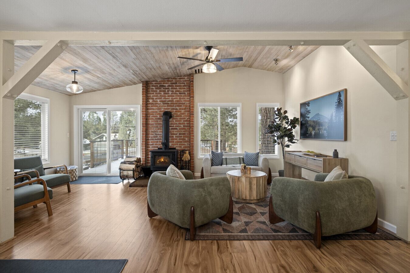 TV, fireplace, video games