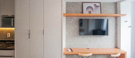 Blackout curtains, iron/ironing board, free WiFi