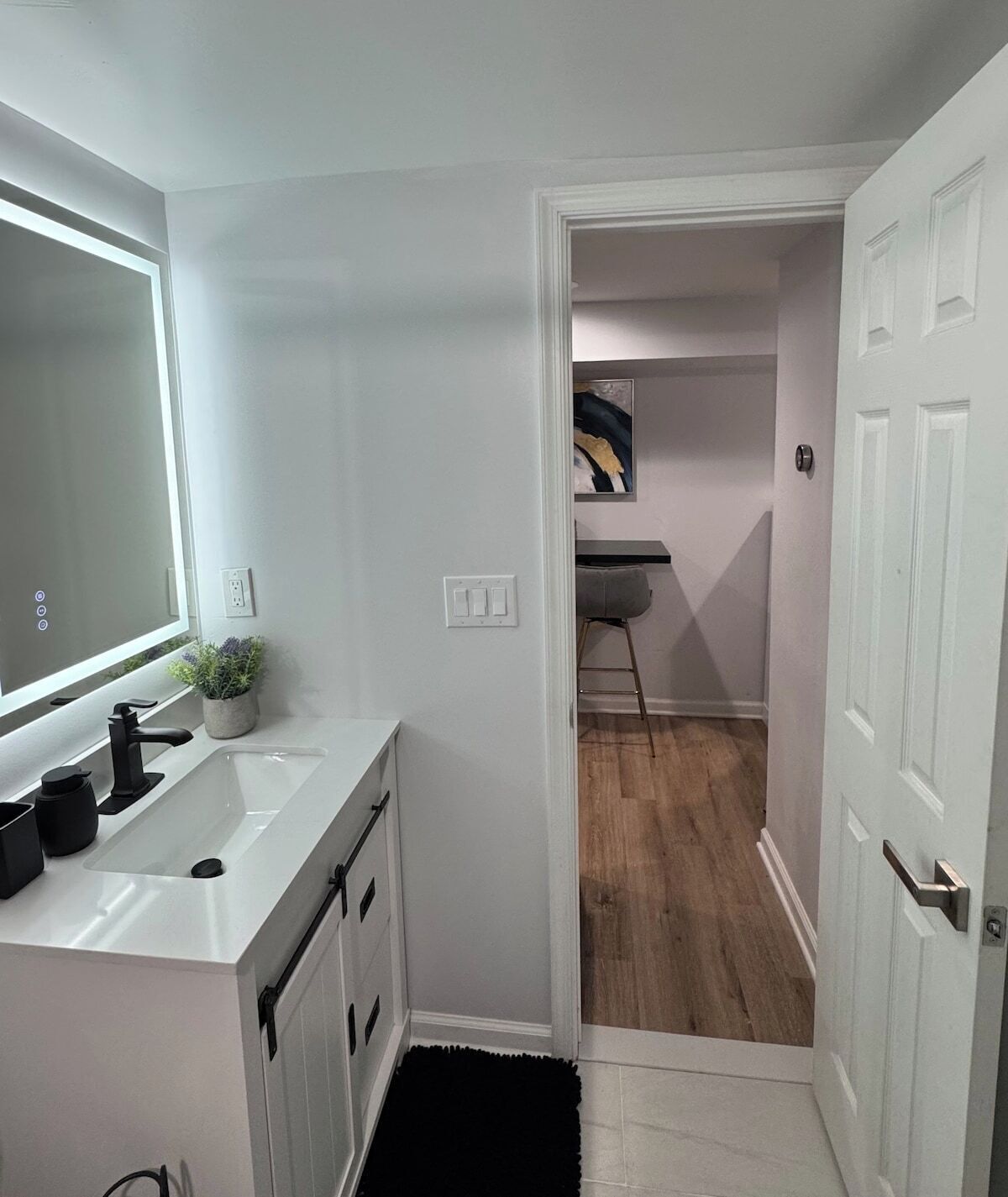 Hair dryer, towels, toilet paper