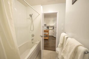 Hair dryer, towels, soap, shampoo - La Vie en Rose - A fabulous ground-level unit with deck facing Meares Island. (Tofino)