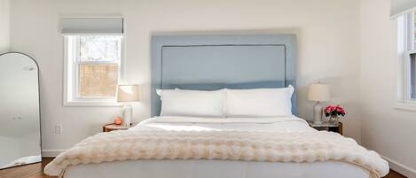 Blackout curtains, iron/ironing board, free WiFi