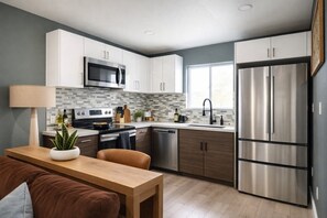 Private kitchen - Moody Japandi Hideaway ~ Stylish 1BR near Downtown (Dallas)