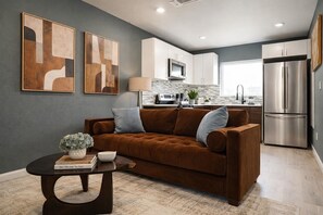 Living area - Moody Japandi Hideaway ~ Stylish 1BR near Downtown (Dallas)