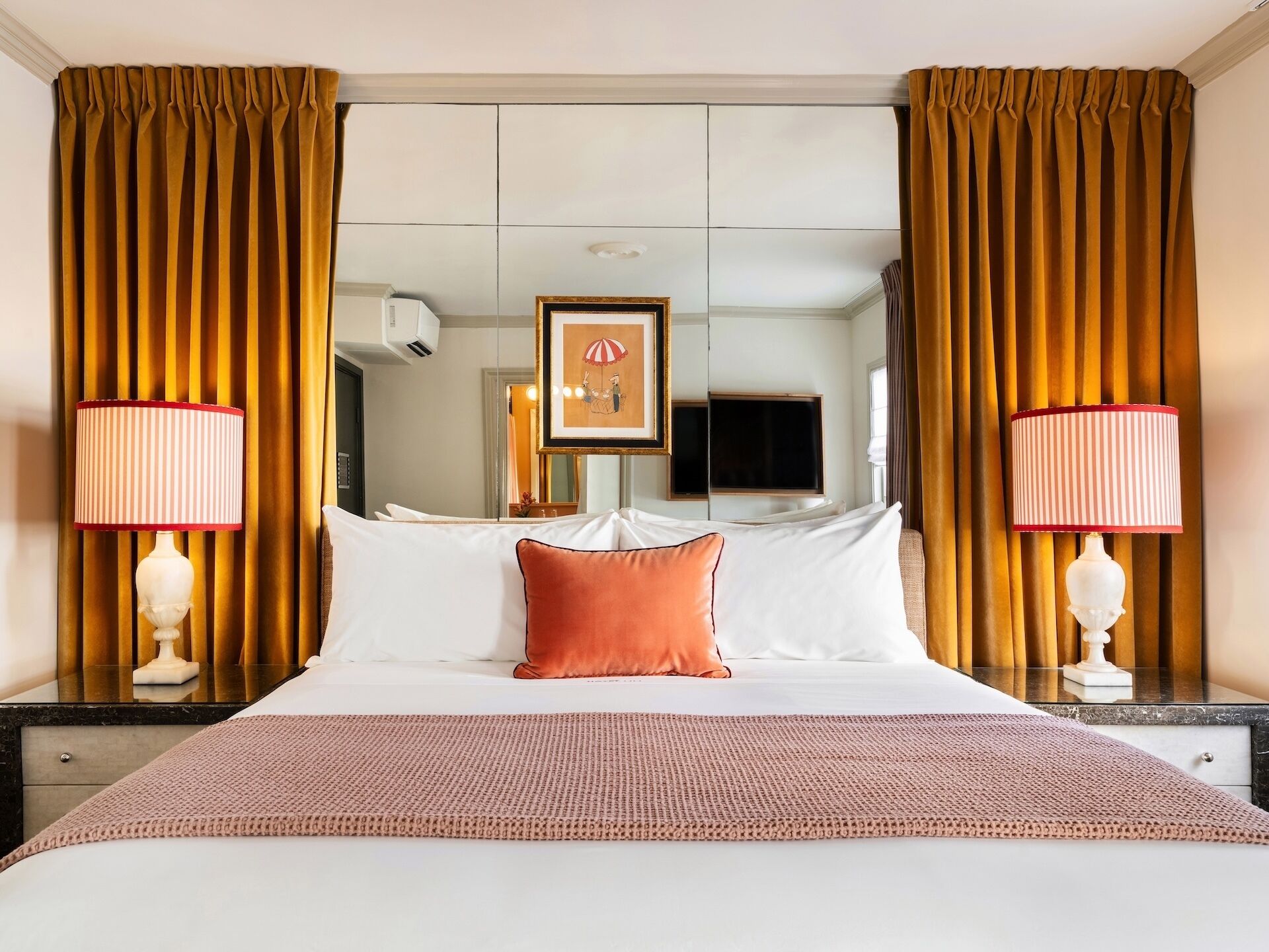 Lençóis italianos Frette, roupas de cama premium, frigobar