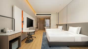 Standard Room, 2 Double Beds (Extra Floor Space) | Premium bedding, down comforters, desk, laptop workspace