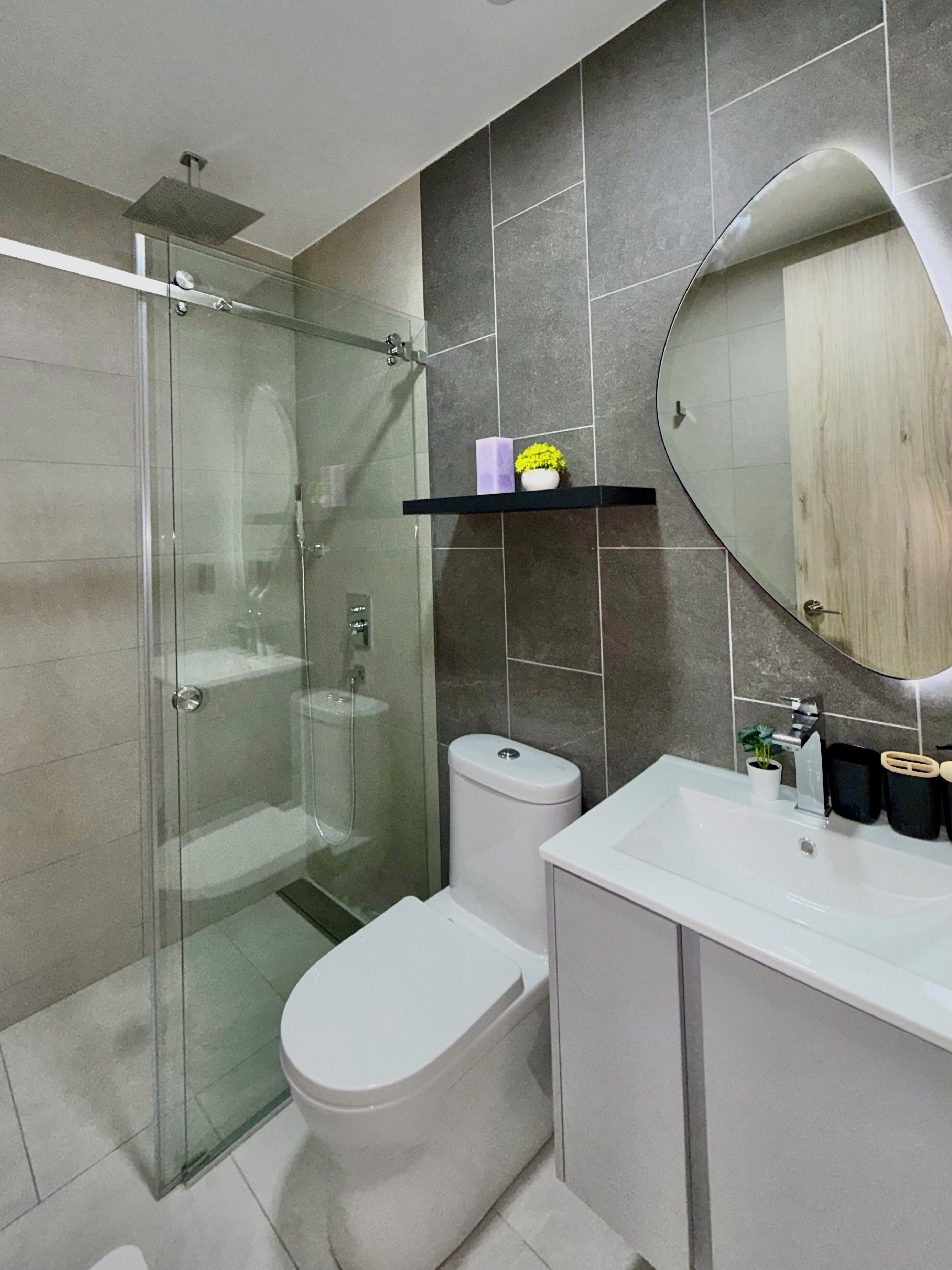 Superior-studio, kaupunkinäköala | Kylpyhuone | Suihku, pyyhkeet, saippua, sampoo