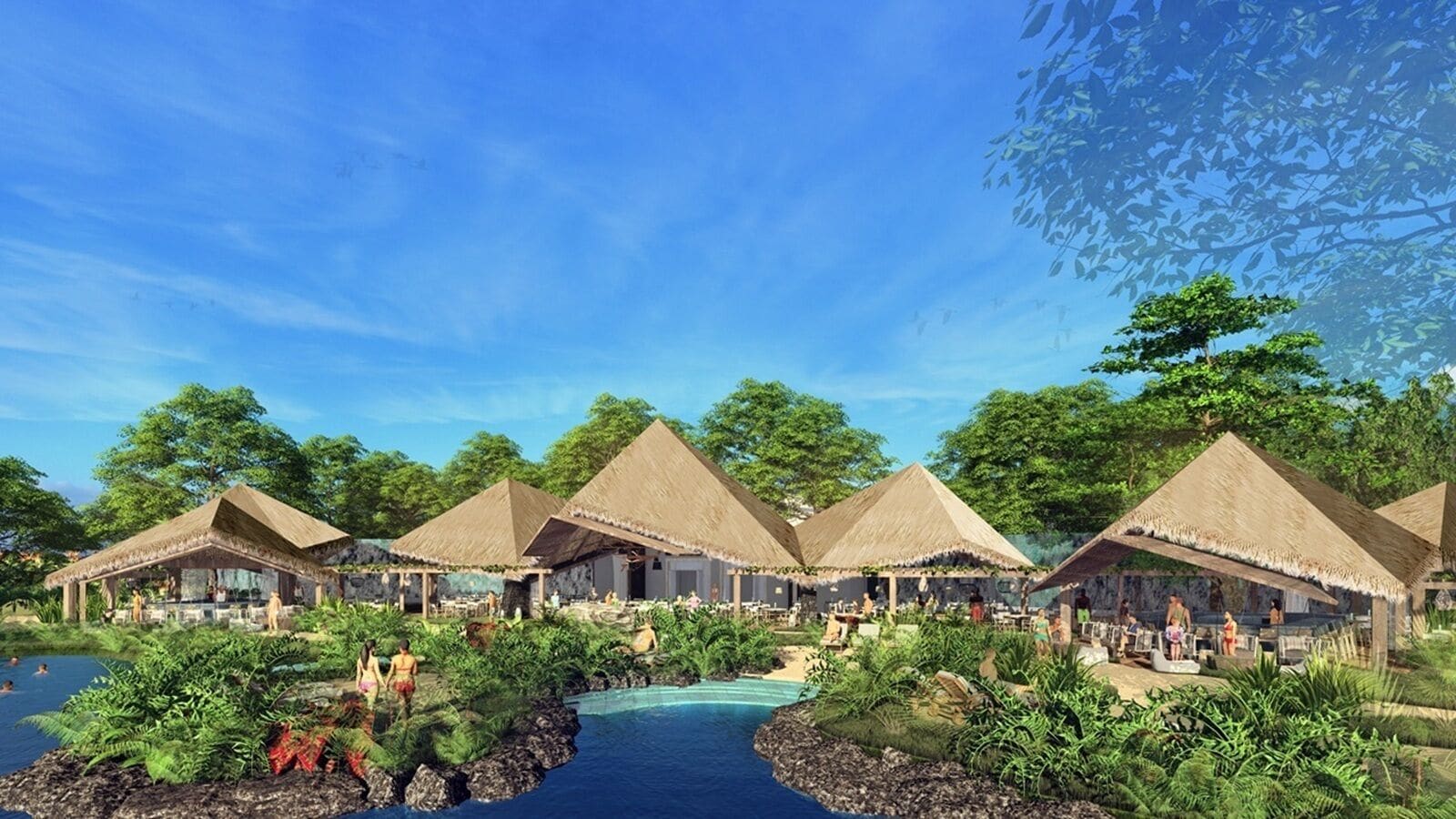 5 outdoor pools, pool umbrellas