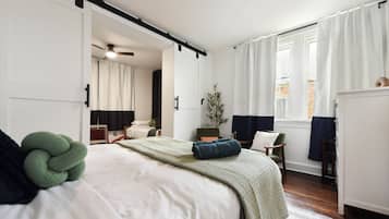 2 habitaciones, tabla de planchar con plancha, wifi y ropa de cama