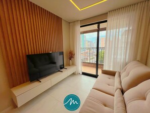 Comfort Apartment | Living area | TV - MindSet - Miramar Hospedagens  (João Pessoa)