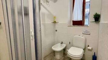 Dusche, Haartrockner, Bidet, Handtücher