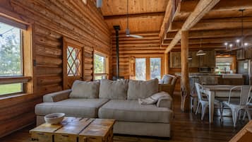 Smart TV, chimenea y libros