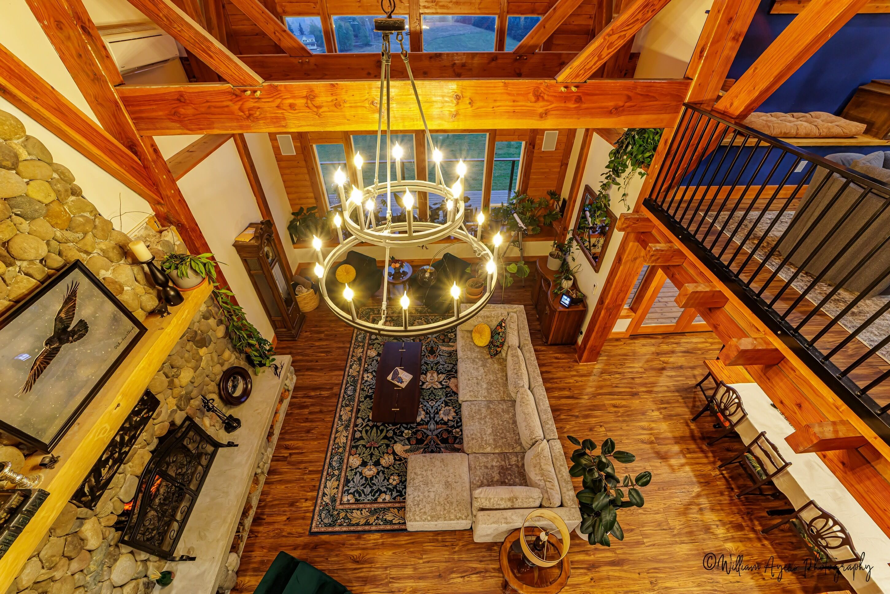 Smart TV, fireplace, DVD player, foosball