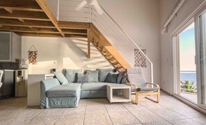Living area - Beachfront Penthouse in Cabarete beach (Cabarete)