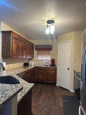 Microwave, oven, stovetop, dishwasher