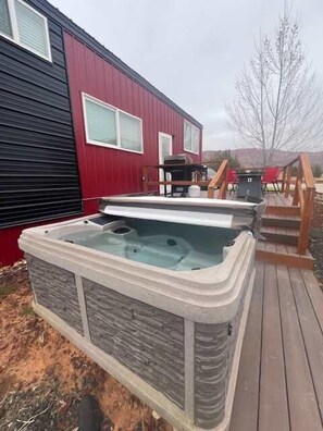 Outdoor spa tub - Zion Basecamp • Private Hot Tub • Near Trails (Apple Valley)