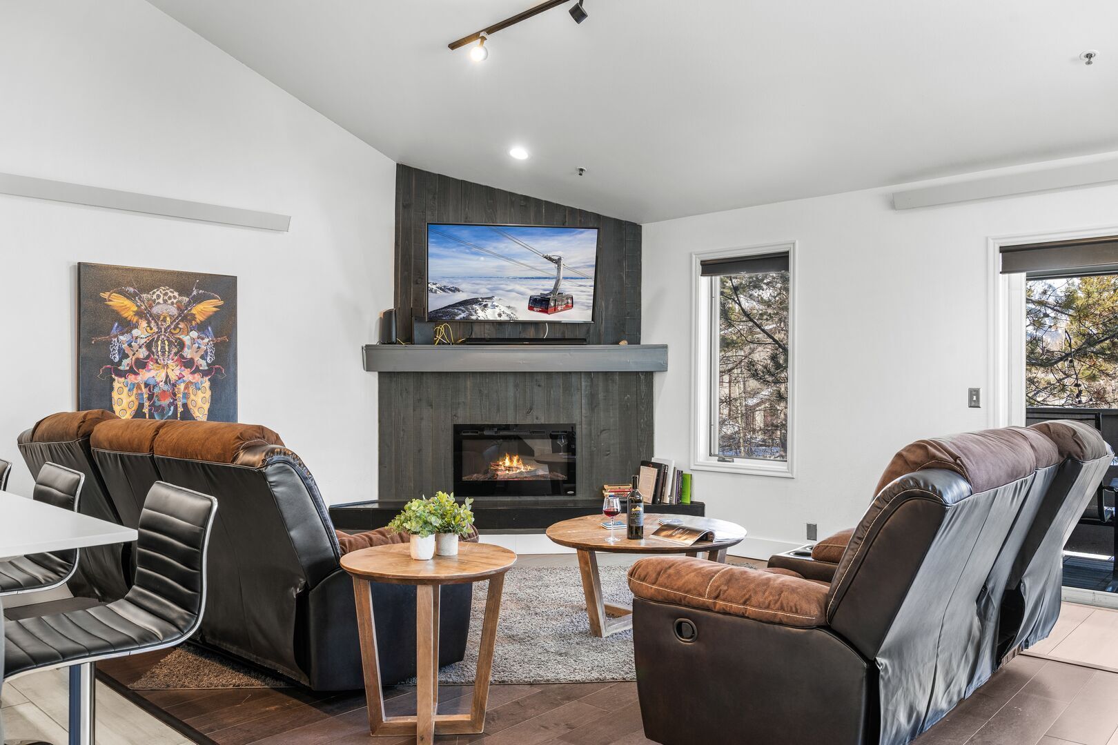 Smart TV, chimenea