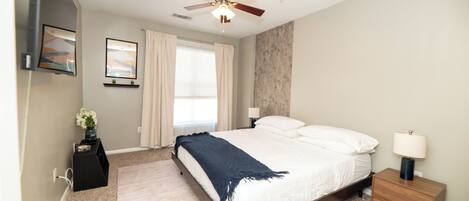 2 bedrooms, iron/ironing board, WiFi, bed sheets