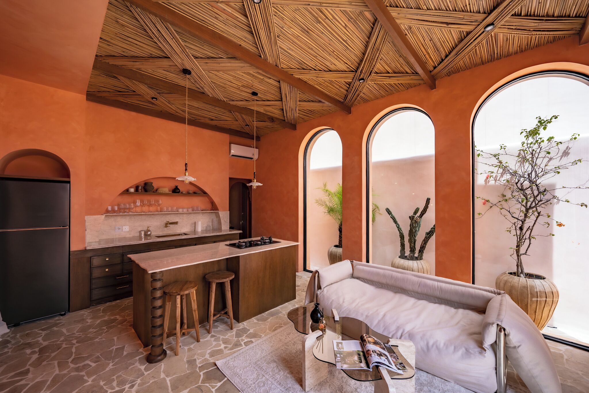 Deluxe villa, 2 slaapkamers, patio, uitzicht op zwembad | Interieur