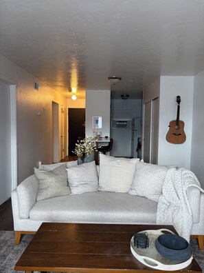 TV, caminetto, libri