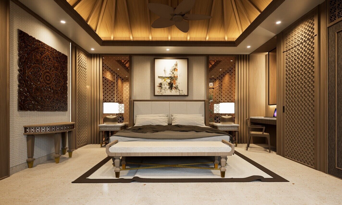 Caja fuerte, escritorio, espacio para trabajar con un portátil