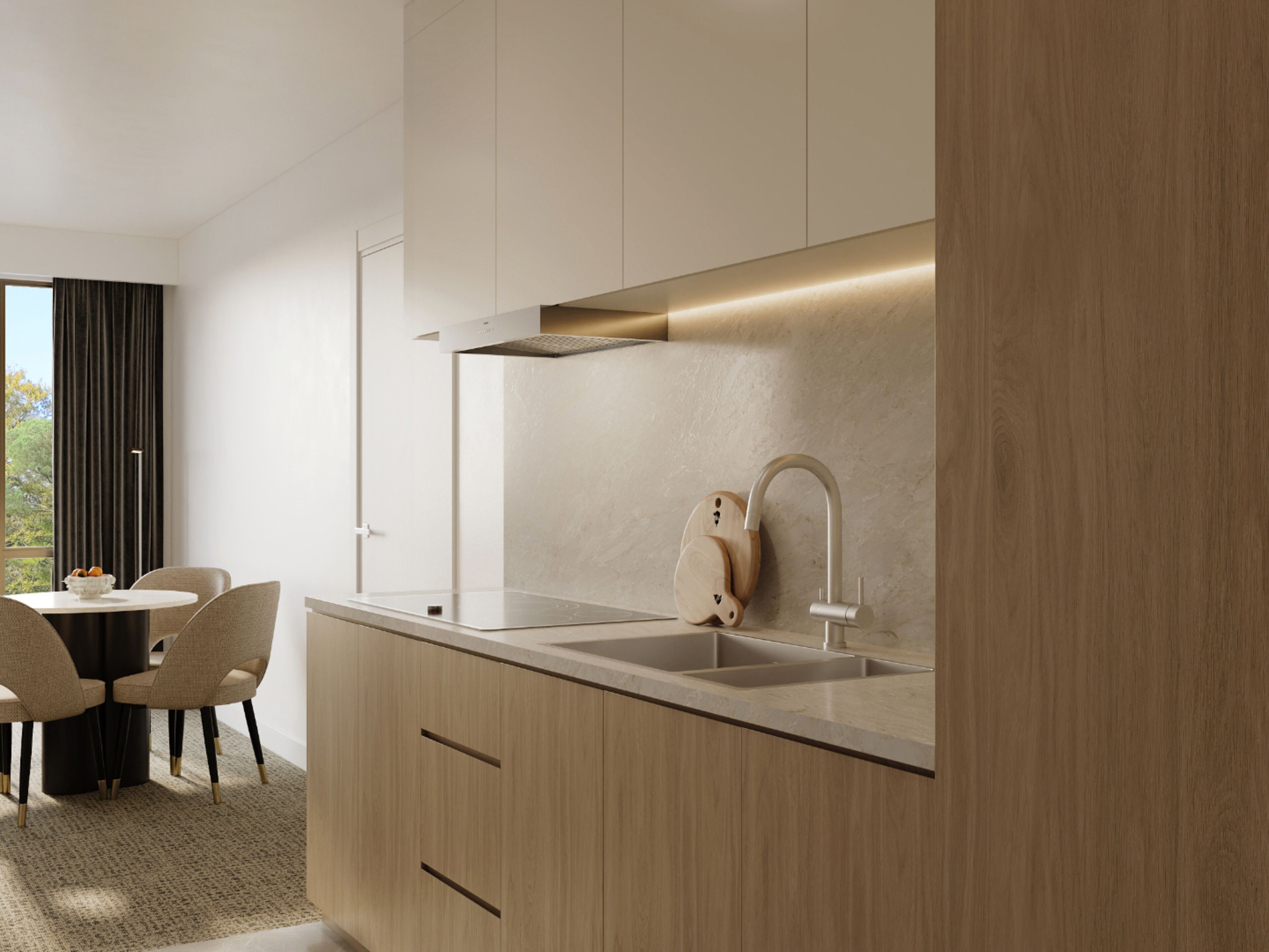 Full-size fridge, microwave, oven, dishwasher