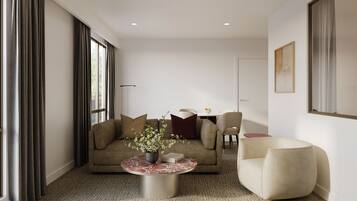 One Bedroom Apartment | Living area | 50-inch Smart TV with digital channels, Netflix, streaming services