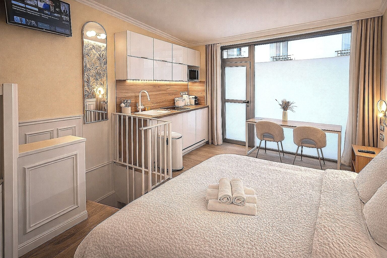 Silitysrauta/-lauta, ilmainen Wi-Fi, vuodevaatteet