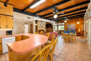 Dining - Funshine | Riverfront house in Mc Queeney with guest house, river views, grill (McQueeney)