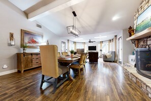 TV - Spacious dog-friendly home settled on a serene property with wrap-around porch (Wimberley)
