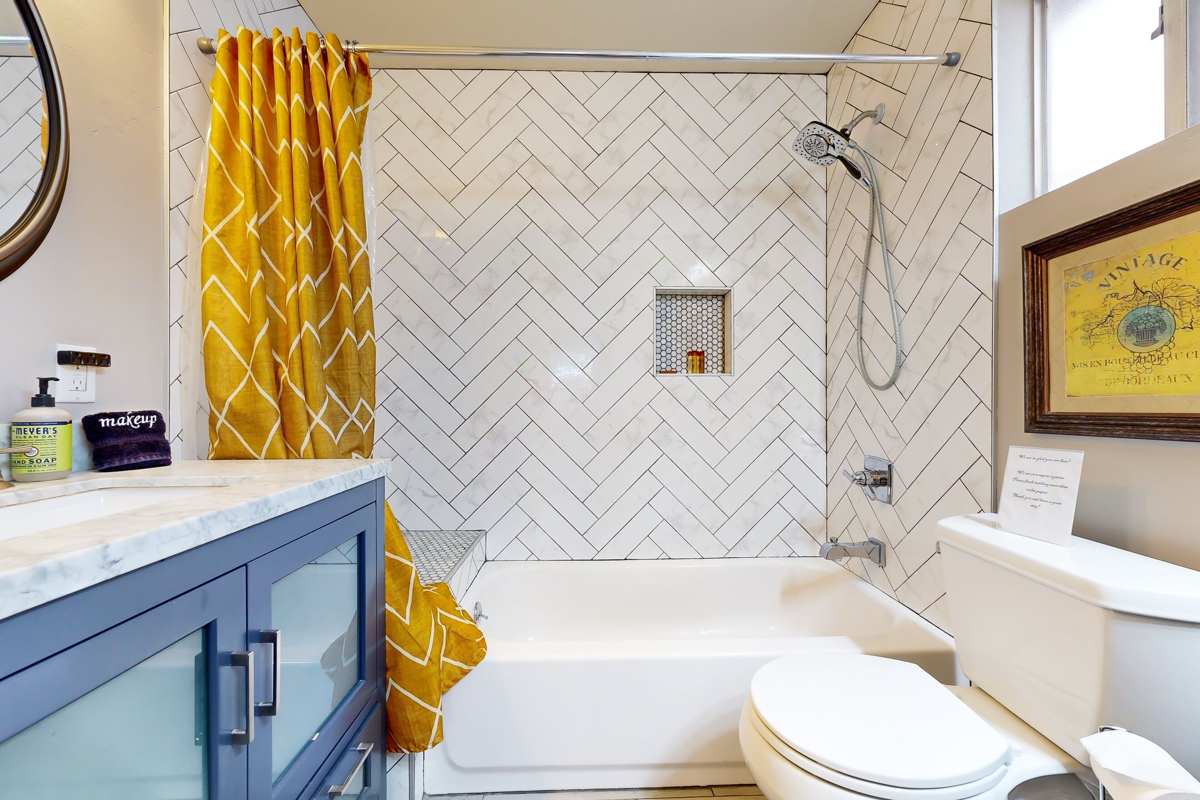 Douche, serviettes fournies
