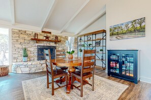 Dining - Stunning dog-friendly home with game room, hot tub, water view, & W/D (Wimberley)