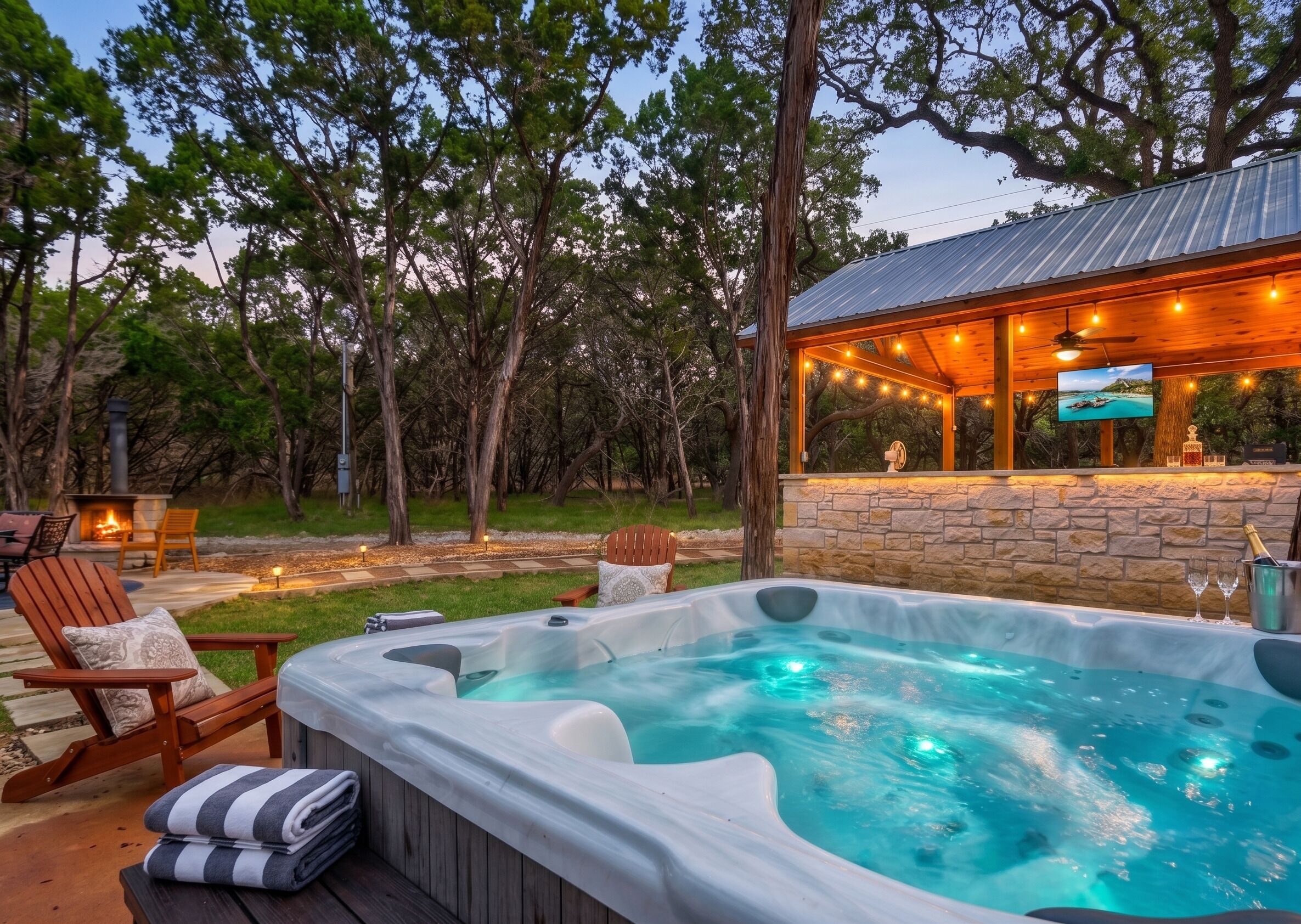 Bañera de hidromasaje al aire libre