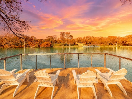 Lakefront home with hot tub, dock, kayaks, central AC, & great lake views