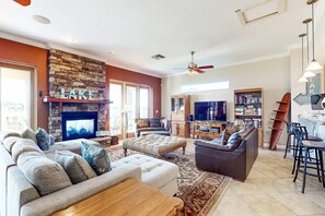 TV, fireplace, DVD player, table tennis