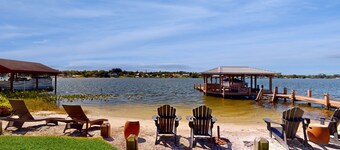 Dog-Friendly Lakefront Home with Private Dock & Beach - Snowbirds Welcome