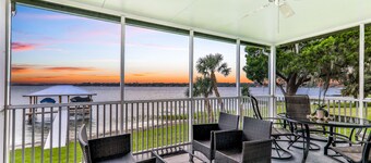Dog-friendly lakefront home with fast WiFi, central AC, patio, & game room