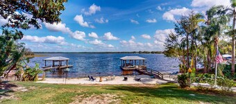 Lakefront Home With Private Hot Tub, Central AC and Beach Access