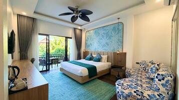 Deluxe Double or Twin Room, Balcony, Garden View | In-room safe, desk, blackout drapes, free WiFi
