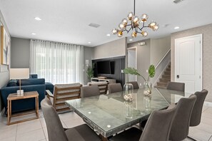 Dining - Dog-friendly getaway with private pool + spa, putting green, patio, & game room (Kissimmee)