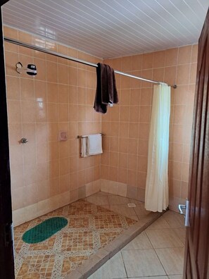 Phòng đơn Deluxe | Phòng tắm | Buồng tắm vòi sen, dép đi trong nhà, khăn tắm, xà phòng 